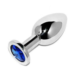 METAL HARD ANAL PLUG DIAMOND BLUE SMALL 571CM 2