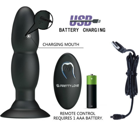 PRETTY LOVE PLUG VIBRADOR Y ROTACION POR CONTROL REMOTO