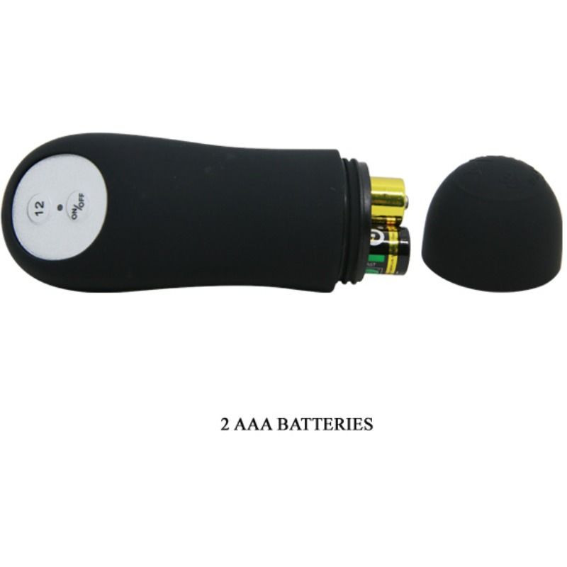 PRETTY LOVE PLUG ANAL SILICONA FORMA PENE Y 12 MODOS VIBRACION NEGRO