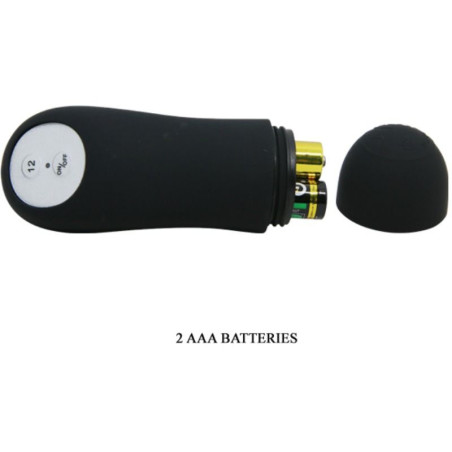 PRETTY LOVE PLUG ANAL SILICONA FORMA PENE Y 12 MODOS VIBRACION NEGRO