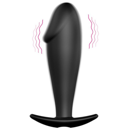 PRETTY LOVE PLUG ANAL SILICONA FORMA PENE Y 12 MODOS VIBRACION NEGRO