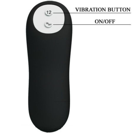 PRETTY LOVE PLUG ANAL SILICONA ESTIMULACION EXTRA Y 12 MODOS VIBRACION NEGRO CONTROL REMOTO