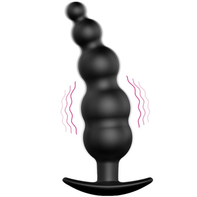 PRETTY LOVE PLUG ANAL SILICONA ESTIMULACION EXTRA Y 12 MODOS VIBRACION NEGRO CONTROL REMOTO
