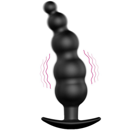 PRETTY LOVE PLUG ANAL SILICONA ESTIMULACION EXTRA Y 12 MODOS VIBRACION NEGRO CONTROL REMOTO