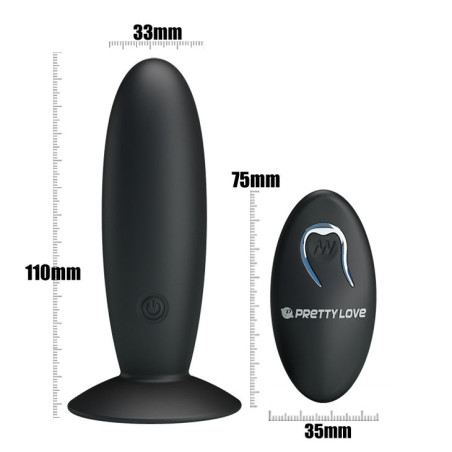 PRETTY LOVE PLUG ANAL RECARGABLE CON VIBRACION Y MANDO