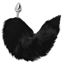 DARKNESS PLUG ANAL SILVER 8 CM CON COLA NEGRO 2