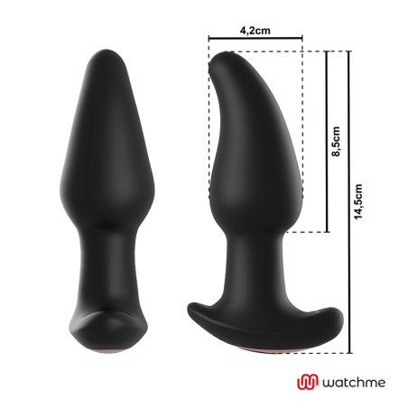 ANBIGUO WATCHME CONTROL REMOTO PLUG ANAL VIBRADOR CON ROTACION DE PERLAS AMADEUS