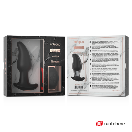 ANBIGUO WATCHME CONTROL REMOTO PLUG ANAL VIBRADOR CON ROTACION DE PERLAS AMADEUS