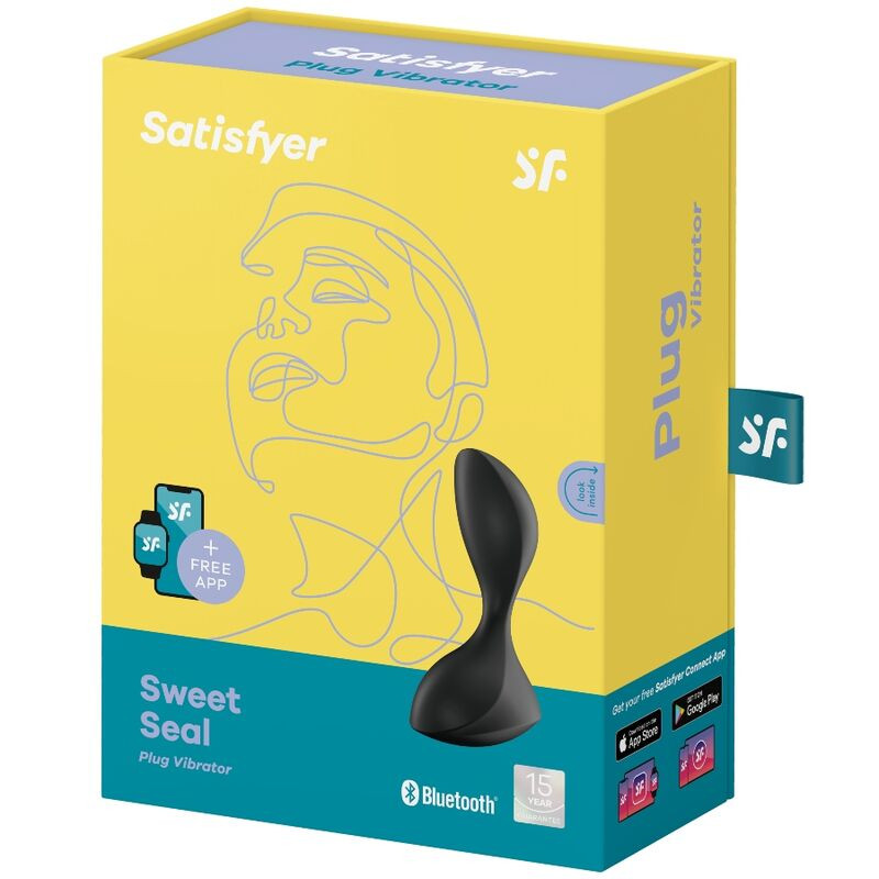 SATISFYER SWEET SEAL PLUG VIBRADOR APP NEGRO