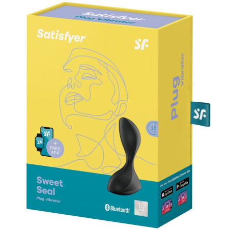 SATISFYER SWEET SEAL PLUG VIBRADOR APP NEGRO