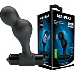 MR PLAY PLUG ANAL VIBRADOR DE SILICONA NEGRO 2