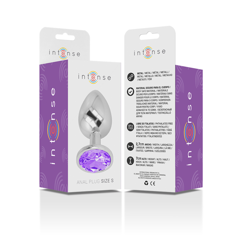 INTENSE PLUG ANAL METAL ALUMINIO CON CRISTAL VIOLETA TALLA S