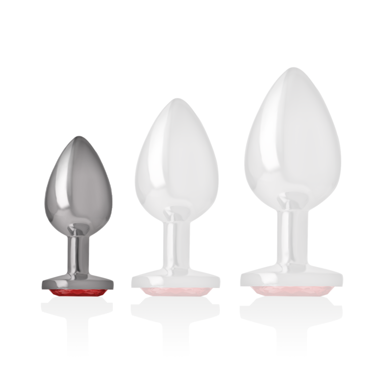 INTENSE PLUG ANAL METAL ALUMINIO CON CRISTAL ROJO TALLA S