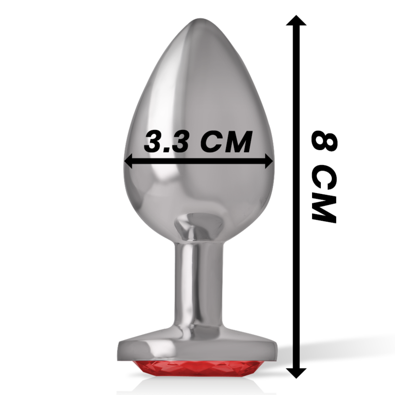 INTENSE PLUG ANAL METAL CON CRISTAL ROJO TALLA M
