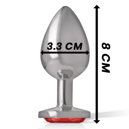 INTENSE PLUG ANAL METAL CON CRISTAL ROJO TALLA M