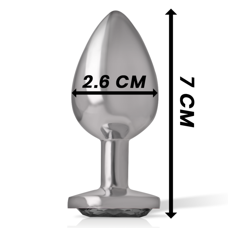 INTENSE PLUG ANAL METAL ALUMINIO CON CRISTAL NEGRO TALLA S