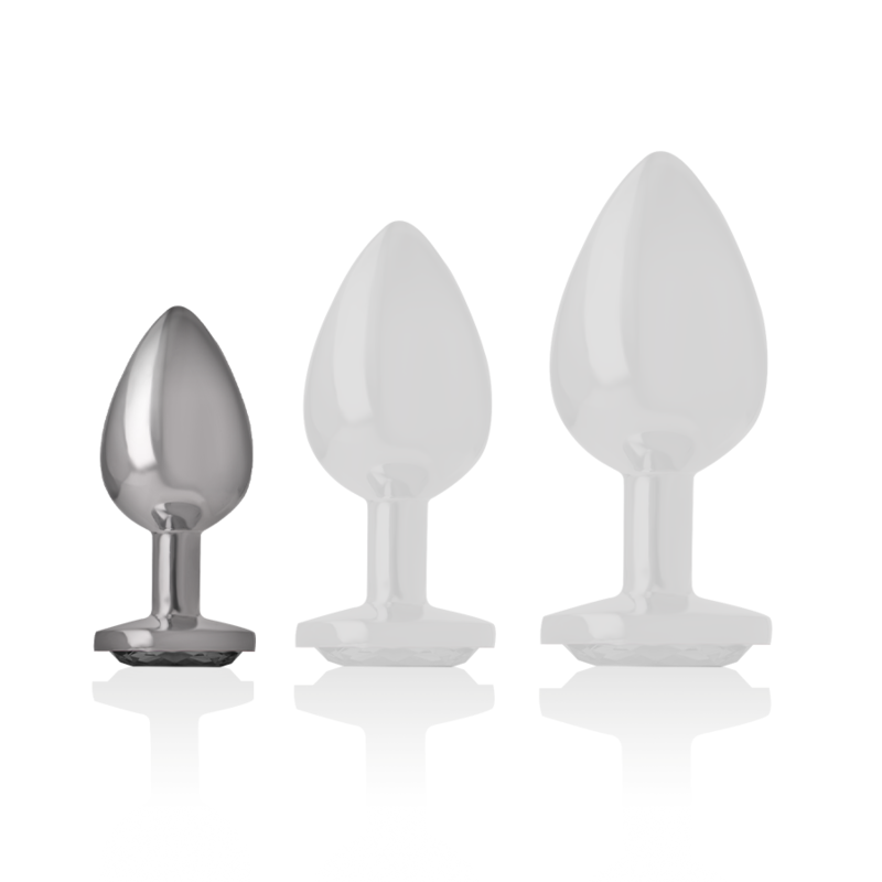 INTENSE PLUG ANAL METAL ALUMINIO CON CRISTAL NEGRO TALLA S