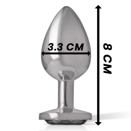 INTENSE PLUG ANAL METAL ALUMINIO CON CRISTAL NEGRO TALLA M