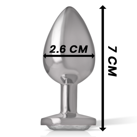 INTENSE PLUG ANAL METAL ALUMINIO CON CRISTAL PLATA TALLA S