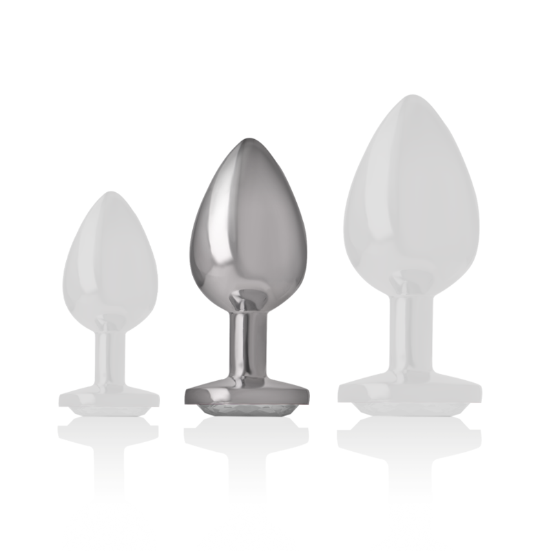 INTENSE PLUG ANAL METAL ALUMINIO CON CRISTAL PLATA TALLA M
