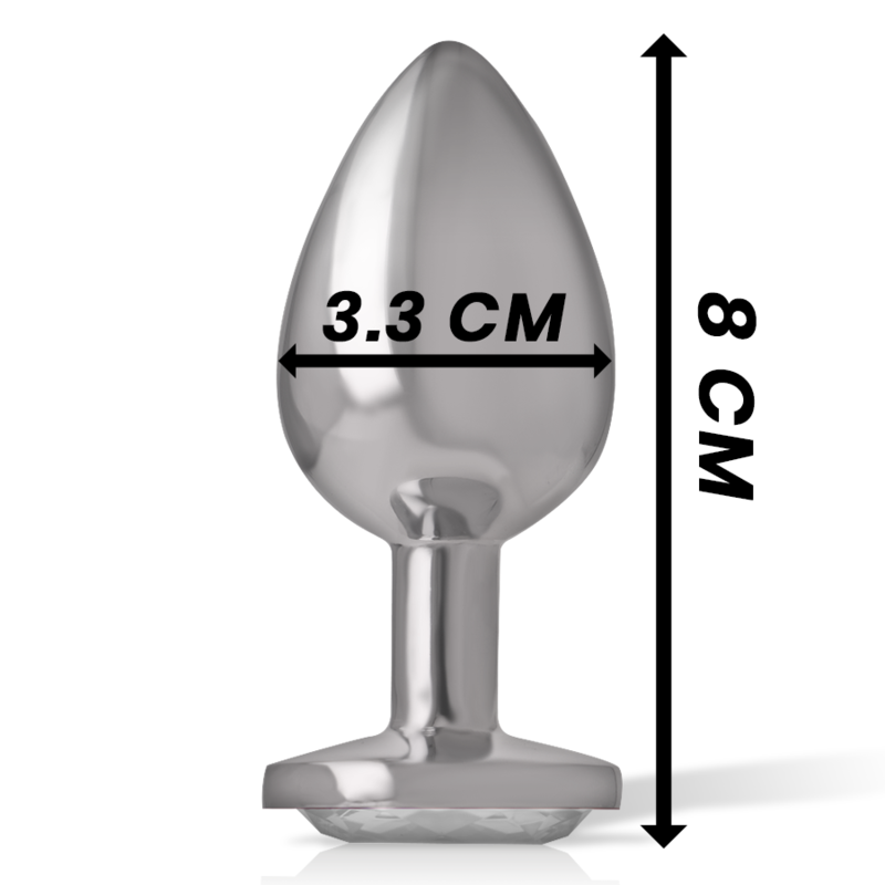 INTENSE PLUG ANAL METAL ALUMINIO CON CRISTAL PLATA TALLA M
