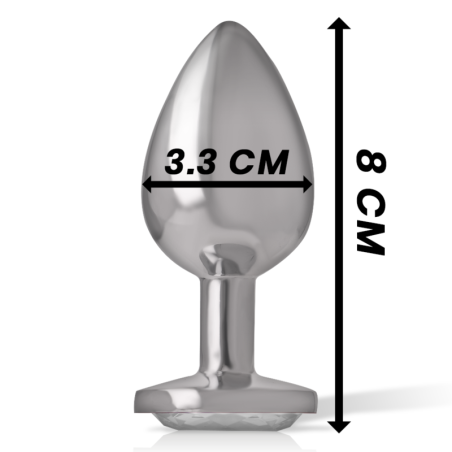 INTENSE PLUG ANAL METAL ALUMINIO CON CRISTAL PLATA TALLA M
