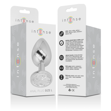 INTENSE PLUG ANAL METAL ALUMINIO CON CRISTAL PLATA TALLA L