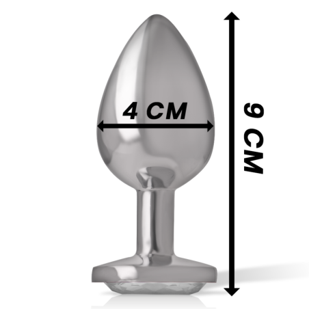 INTENSE PLUG ANAL METAL ALUMINIO CON CRISTAL PLATA TALLA L