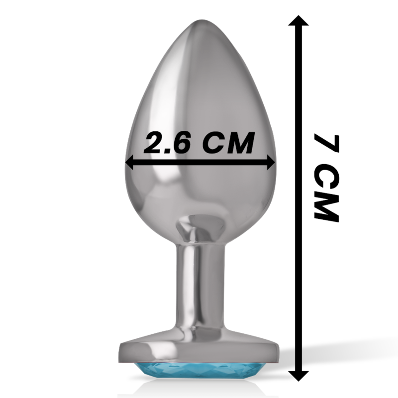 INTENSE PLUG ANAL METAL ALUMINIO CON CRISTAL AZUL TALLA S