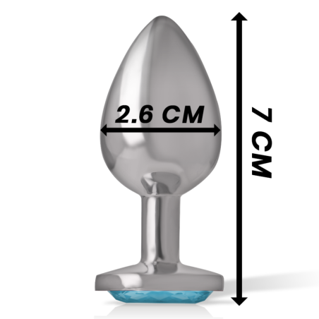 INTENSE PLUG ANAL METAL ALUMINIO CON CRISTAL AZUL TALLA S