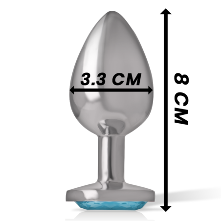 INTENSE PLUG ANAL METAL ALUMINIO CON CRISTAL AZUL TALLA M