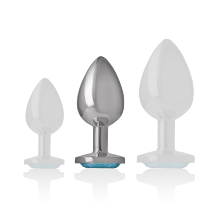 INTENSE PLUG ANAL METAL ALUMINIO CON CRISTAL AZUL TALLA M
