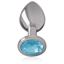 INTENSE PLUG ANAL METAL ALUMINIO CON CRISTAL AZUL TALLA L 2