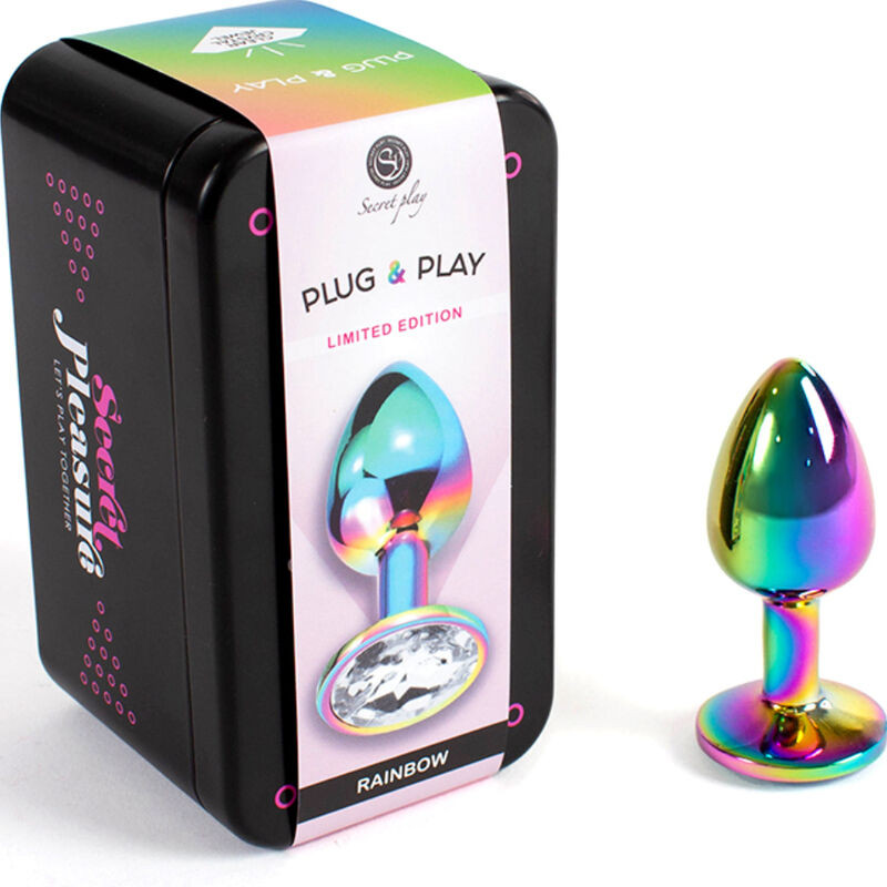 SECRETPLAY METAL BUTT PLUG MULTICOLOR TALLA S 7 CM