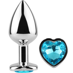 SECRETPLAY METAL BUTT PLUG CORAZON AZUL TALLA S 7 CM