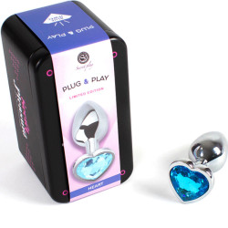 SECRETPLAY METAL BUTT PLUG CORAZON AZUL TALLA S 7 CM 2