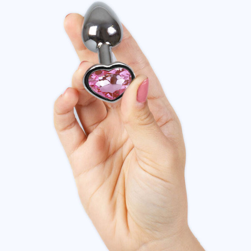 SECRETPLAY METAL BUTT PLUG CORAZON FUCSIA TALLA S 7 CM