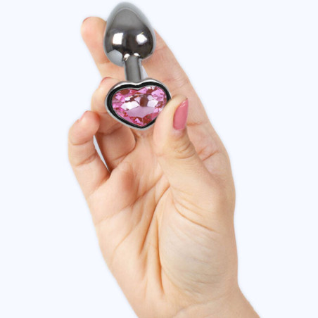SECRETPLAY METAL BUTT PLUG CORAZON FUCSIA TALLA S 7 CM