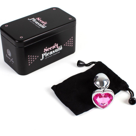 SECRETPLAY METAL BUTT PLUG CORAZON FUCSIA TALLA S 7 CM