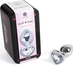 SECRETPLAY METAL BUTT PLUG CORAZON TRANSPARENTE TALLA S 7 CM 2