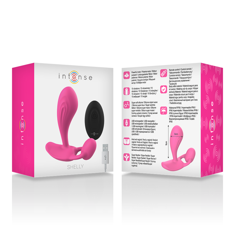 INTENSE SHELLY DUO ANAL PERINEO VAGINAL CLITORIS REMOTO ROSA