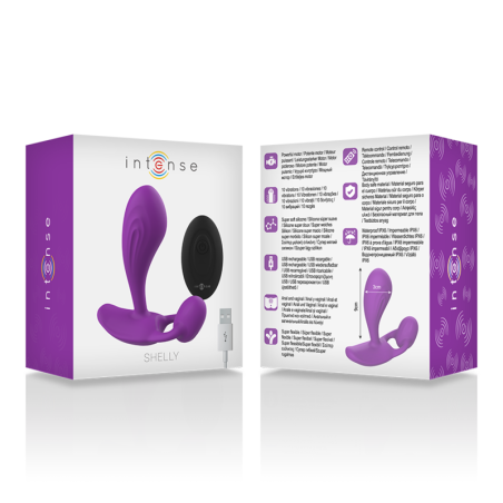 INTENSE SHELLY DUO ANAL PERINEO VAGINAL CLITORIS REMOTO MORADO