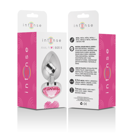 INTENSE PLUG ANAL METAL ALUMINIO CORAZON ROSA TALLA S