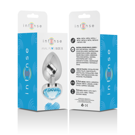 INTENSE PLUG ANAL METAL ALUMINIO CORAZON AZUL TALLA S