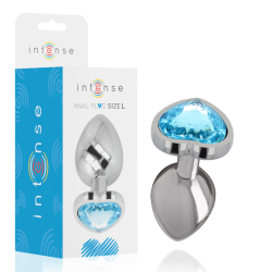 INTENSE PLUG ANAL METAL ALUMINIO CORAZON AZUL TALLA L