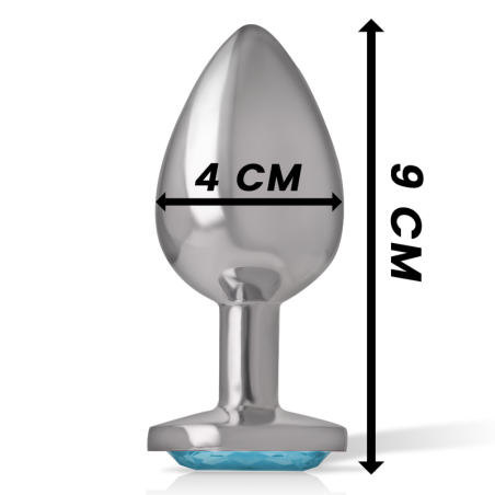INTENSE PLUG ANAL METAL ALUMINIO CORAZON AZUL TALLA L