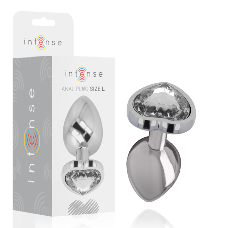 INTENSE PLUG ANAL METAL ALUMINIO CORAZON BLANCO TALLA L