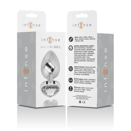 INTENSE PLUG ANAL METAL ALUMINIO CORAZON BLANCO TALLA L