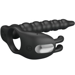 PRETTY LOVE BLACKNEY ANILLO PENE CON PLUG VIBRADOR NEGRO 2