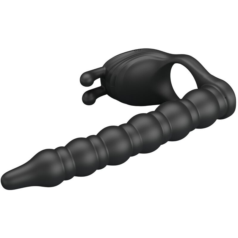 PRETTY LOVE BLACKNEY ANILLO PENE CON PLUG VIBRADOR NEGRO